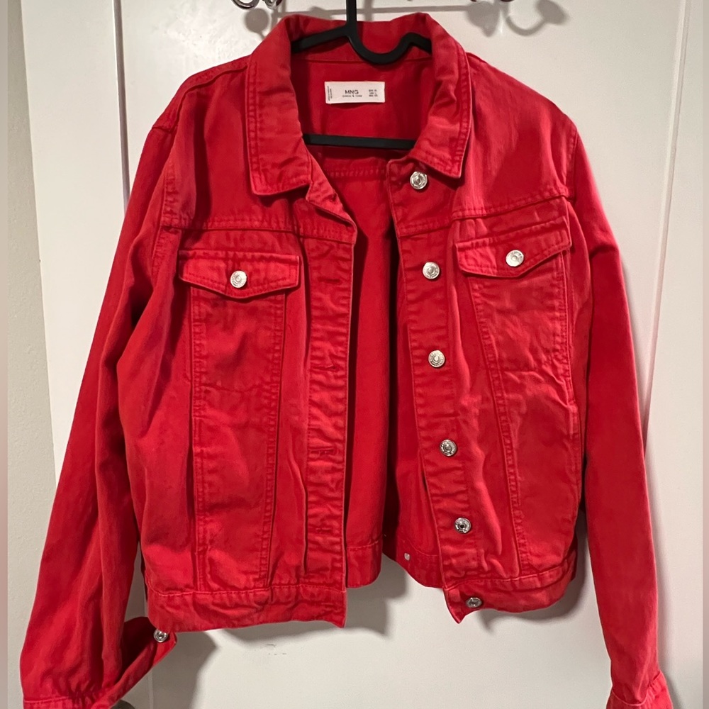 XL Mango Red Denim Jacket